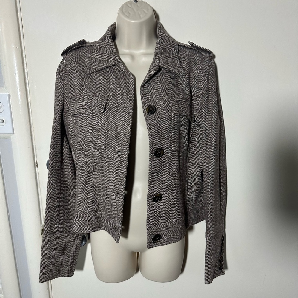 MICHAEL Michael Kors Gray Herringbone Jacket